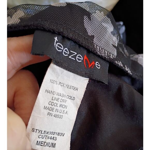 Vintage Y2K Teeze Me Halter Dress Open Back Mesh Overlay Goth Fairy Club Sz M - Picture 8 of 10